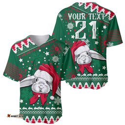 Custom Rabbitohs Rugby Baseball Jersey Shirt Glory Glory The South Christmas Vibe Unique
