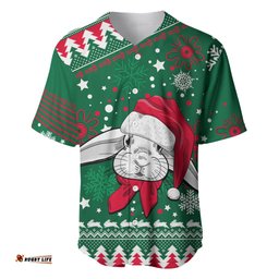 Custom Rabbitohs Rugby Baseball Jersey Shirt Glory Glory The South Christmas Vibe Unique