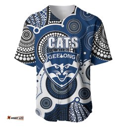 Custom Personalised And Number Cats AFL Baseball Jersey Shirt Aboriginal Patterns 06