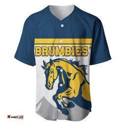 Brumbies Rugby Union Baseball Jersey Shirt Australia Silhouettes Of Horses