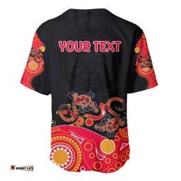 Australia Aboriginal Baseball Jersey Shirt Lizard Red