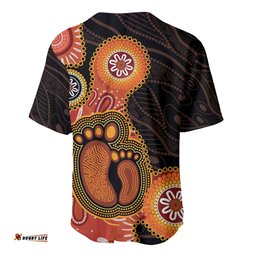 Australia Mothers Day Baseball Jersey Shirt Mom And Baby Footprint Indigenous