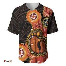 Australia Mothers Day Baseball Jersey Shirt Mom And Baby Footprint Indigenous