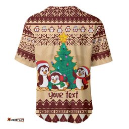 Australia Penguin Christmas Argyle Pattern Personalised Baseball Jersey Shirt
