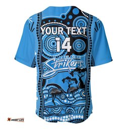 Custom Adelaide Strikers Cricket Baseball Jersey Shirt Happy Australia Day Aboriginal Art