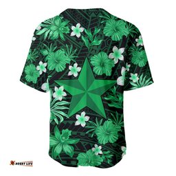 Australian Stars Cricket Baseball Jersey Shirt Baeuty Pacific Hibiscus and Polynesian Pattern