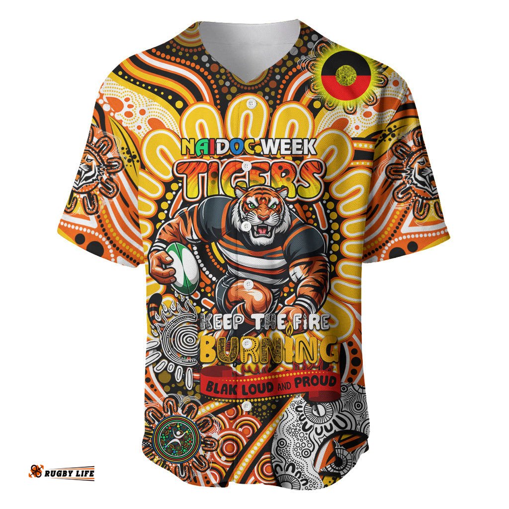 Custom NAIDOC Week 2024 Tigers Baseball Jersey Shirt Mascot Rugby