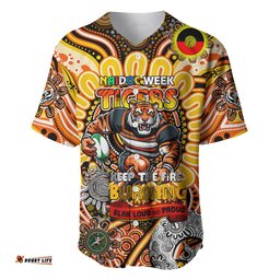 Custom NAIDOC Week 2024 Tigers Baseball Jersey Shirt Mascot Rugby