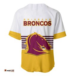 Broncos Rugby Baseball Jersey Shirt Sporty Style White Version