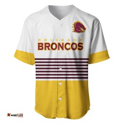 Broncos Rugby Baseball Jersey Shirt Sporty Style White Version