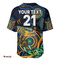 Custom Eels Rugby Aboriginal Art Baseball Jersey Shirt NAIDOC Indigenous Tribal