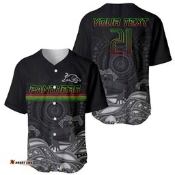 Custom Panthers Rugby Baseball Jersey Shirt The Starry Night Indigenous