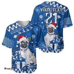 Custom Bulldogs Rugby Baseball Jersey Shirt Christmas Vibe