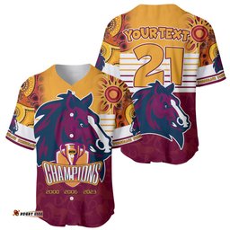 Custom NRL Broncos Champions Baseball Jersey Shirt Proud Newcastle Aboriginal Vibe