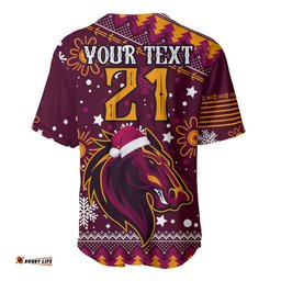 Custom Broncos Rugby Baseball Jersey Shirt Heart Of All Queenland Christmas Vibe Unique