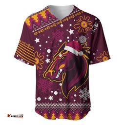 Custom Broncos Rugby Baseball Jersey Shirt Heart Of All Queenland Christmas Vibe Unique