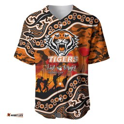 Custom Personalised Anzac Day NRL Tigers Baseball Jersey Shirt Aboriginal Lizard Patterns