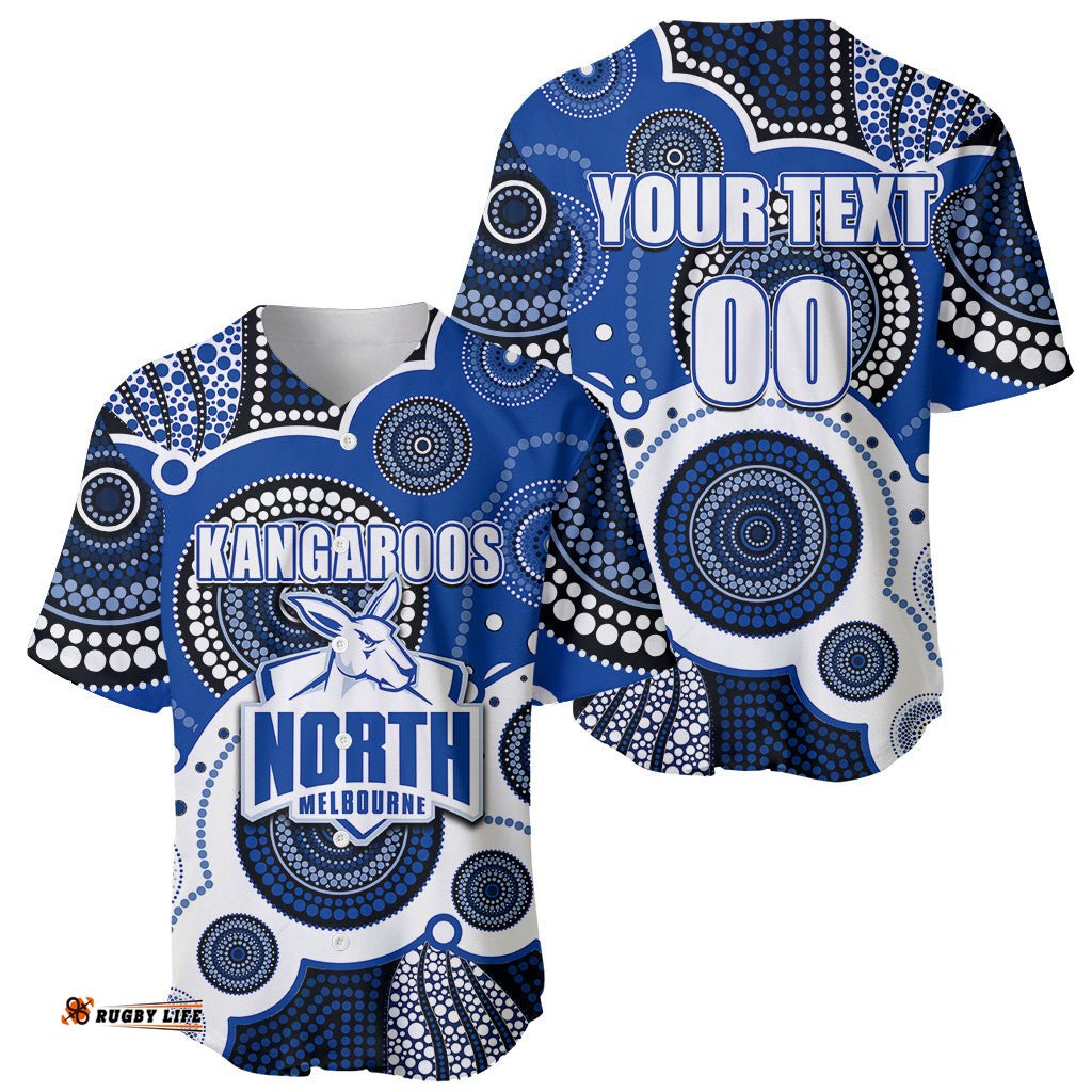 Custom Personalised And Number North AFL Baseball Jersey Shirt Aboriginal Patterns 05