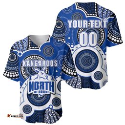 Custom Personalised And Number North AFL Baseball Jersey Shirt Aboriginal Patterns 05