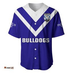 Bulldogs Rugby Baseball Jersey Shirt Canterbury Bankstown Go Dogs