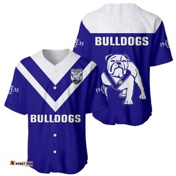 Bulldogs Rugby Baseball Jersey Shirt Canterbury Bankstown Go Dogs
