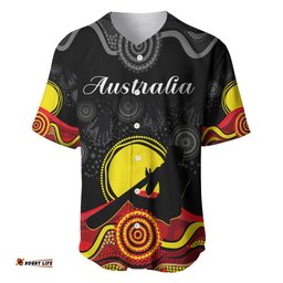 Custom Personalised Australian Indigenous Baseball Jersey Shirt Didgeridoo Man Circle Aboriginal Art