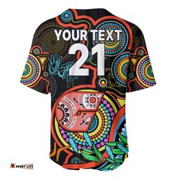 Custom Giants Football Aboriginal Art Baseball Jersey Shirt NAIDOC Indigenous Tribal