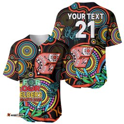 Custom Giants Football Aboriginal Art Baseball Jersey Shirt NAIDOC Indigenous Tribal