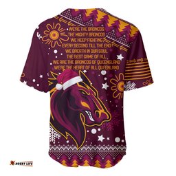 Broncos Rugby Baseball Jersey Shirt Heart Of All Queenland Christmas Vibe Unique