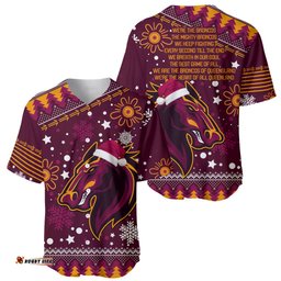 Broncos Rugby Baseball Jersey Shirt Heart Of All Queenland Christmas Vibe Unique
