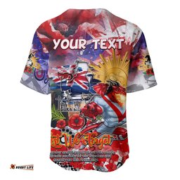 Personalised Australia Rugby Dragons ANZAC Baseball Jersey Shirt St George Illawarra Scratch Style