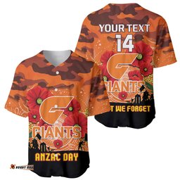Custom Giants Football ANZAC Baseball Jersey Shirt Gallipoli Camouflage With Poppies