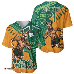 Custom Australia Rugby Wallaroos Baseball Jersey Shirt Indigenous Aboriginal Pacific Champions