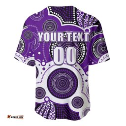 Custom Personalised And Number STORM NRL Baseball Jersey Shirt Aboriginal Patterns