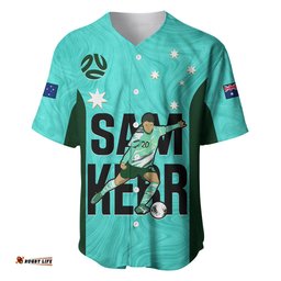 Australia Soccer Baseball Jersey Shirt Sam Kerr Matildas Proud World Cup Turquoise