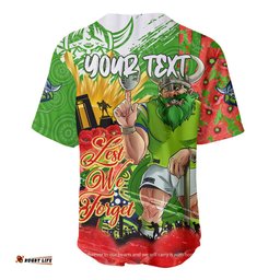 Personalised Mascot Raiders ANZAC Baseball Jersey Shirt Lest We Forget