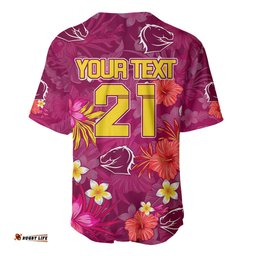 Custom Broncos Rugby Baseball Jersey Shirt Beautiful Floral Pattern Spring Summer Vibe