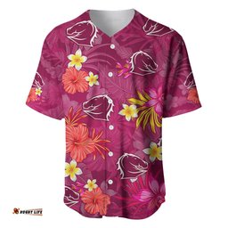 Custom Broncos Rugby Baseball Jersey Shirt Beautiful Floral Pattern Spring Summer Vibe
