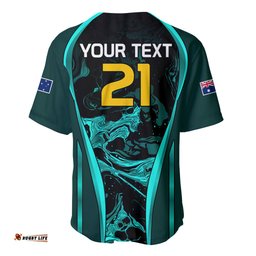 Custom Matildas Australia Soccer Baseball Jersey Shirt Liquid Marble Texture Vibe