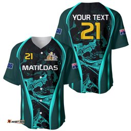 Custom Matildas Australia Soccer Baseball Jersey Shirt Liquid Marble Texture Vibe