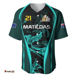 Custom Matildas Australia Soccer Baseball Jersey Shirt Liquid Marble Texture Vibe
