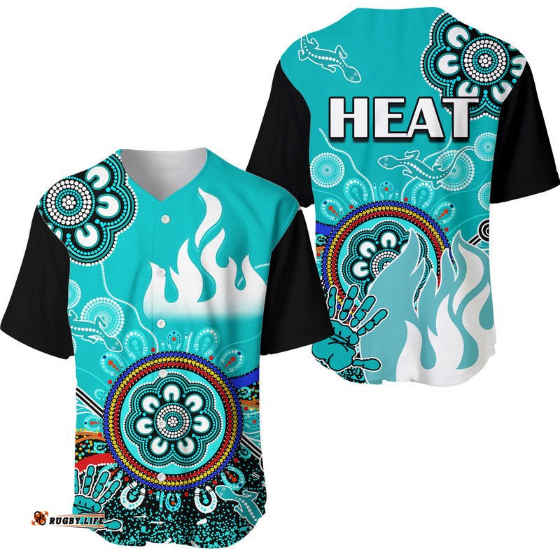 Brisbane Heat Baseball Jersey Shirt Cricket Indigenous Aboriginal Lizard Version