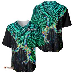 Aotearoa Papua Shell Baseball Jersey Shirt Maori Tribal Pattern