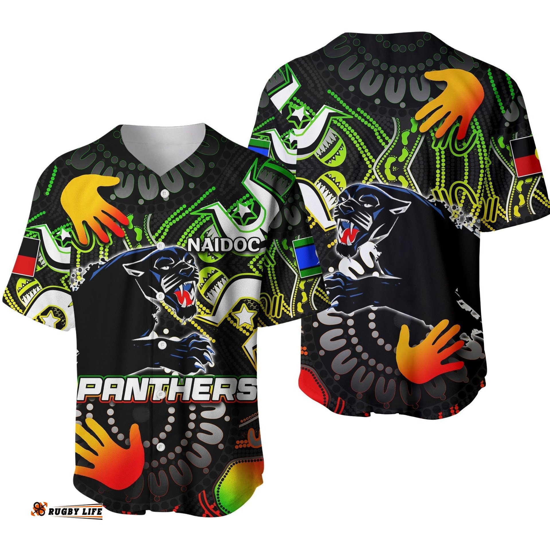Panthers NAIDOC Aboriginal Baseball Jersey Shirt