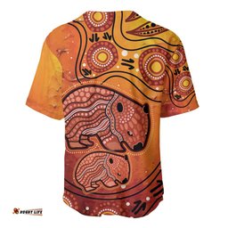 Australia Wombat Baseball Jersey Shirt Indigenous Art