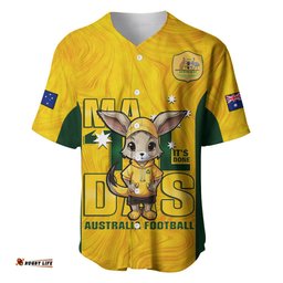 Custom Matildas Baseball Jersey Shirt Australian Cute Mascot Unique Gold Version