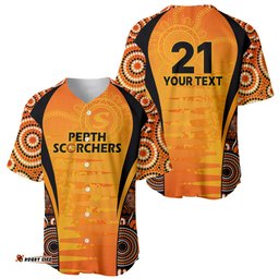 Made Tough Scorchers Custom Baseball Jersey Shirt Champions BBL13 Aboriginal Version