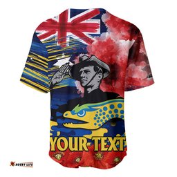 Custom Personalised ANZAC Eels Rugby Baseball Jersey Shirt We Shall Remember 02