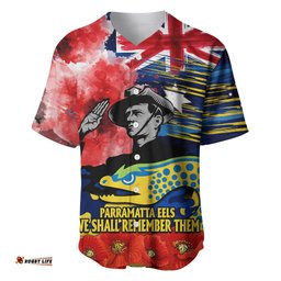 Custom Personalised ANZAC Eels Rugby Baseball Jersey Shirt We Shall Remember 02