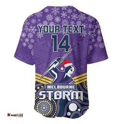 Custom Storm Rugby Christmas Baseball Jersey Shirt Merry Xmas Mix Aboriginal Art